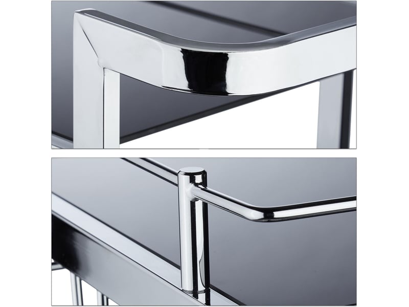  Desserte de cuisine chariot de service 75 x 40 x 70 cm avec casier à vin design moderne en métal noir 13_0018056  - Conforama C