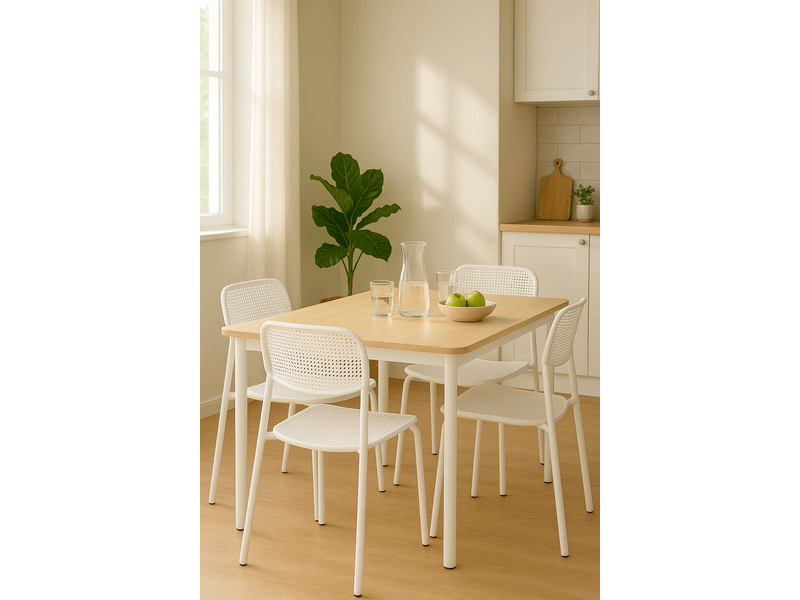  Lot de 4 chaises de cuisine empilables aza blanches 483-AZA-BLANC - Conforama B