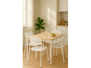 Lot de 4 chaises de cuisine empilables aza blanches
