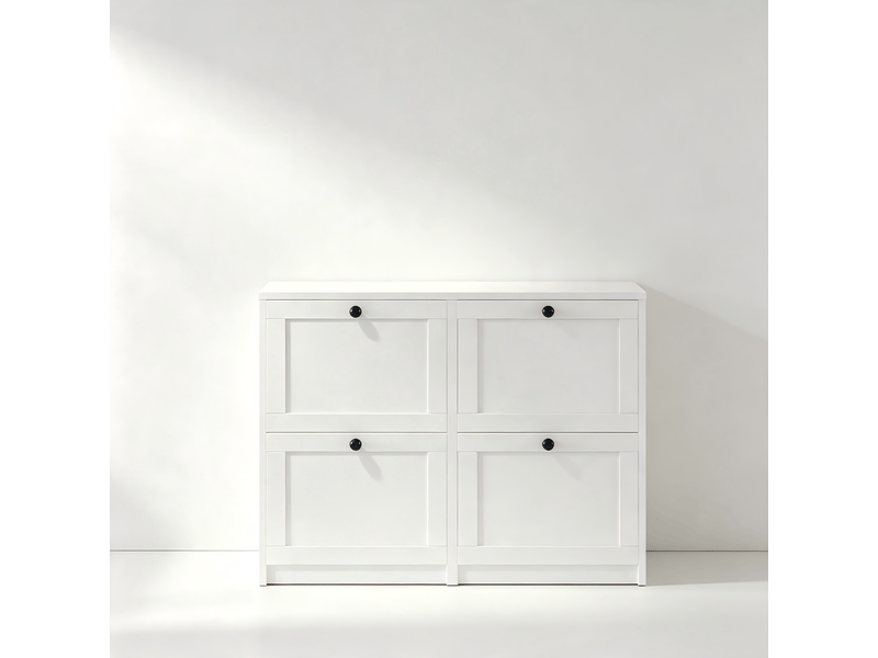  Étagère à chaussures étroite, meuble à chaussures 105x24x80cm (blanc)  - Conforama A