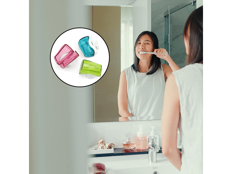  Protege brosse a dent, 6 pièces cache brosse a dent, 3 couleurs boite brosse a dent, conception ventouse, housse brosse dents, pour rangement brosse  - Conforama E