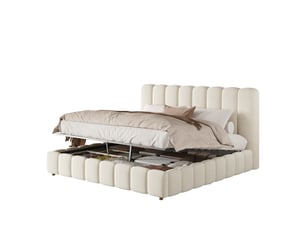 Lit coffre 160x200 cm <strong></strong> <strong>Qualité haut de gamme</strong> coloris beige