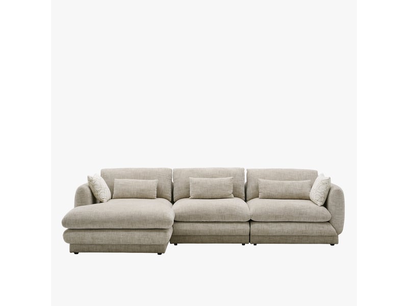  Canapé d'angle en tissu taupe - angle gauche  - Conforama A