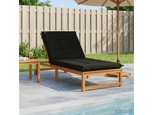 Coussin de transat, coussin pour bain de soleil gemert 100 % polyester noir 190 x 80 x 9 cm cf56175