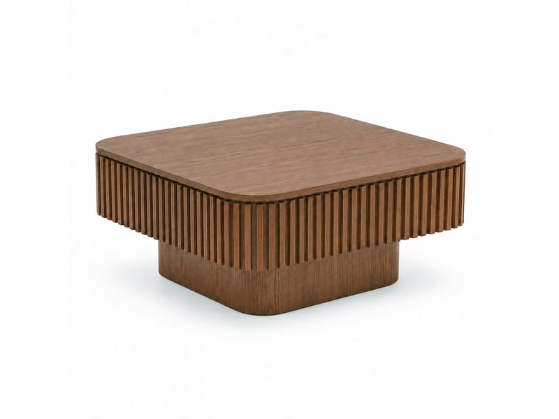  Table basse carrée 75x75 cm, noyer, avec coffre Fay Lum - Conforama A