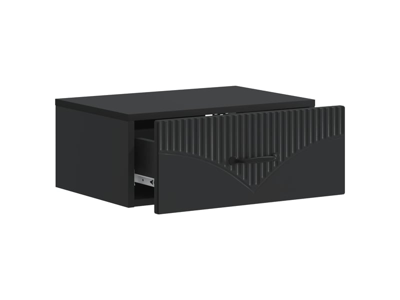 Table de chevet - cabinet de chevet - table de nuit mural 2 pc noir 49 x 34,5 x 20 cm - Conforama E