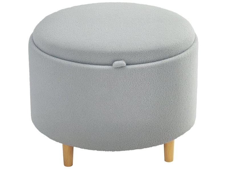  Pouf 56x56x42 cm avec rangement caché gris  - Conforama A