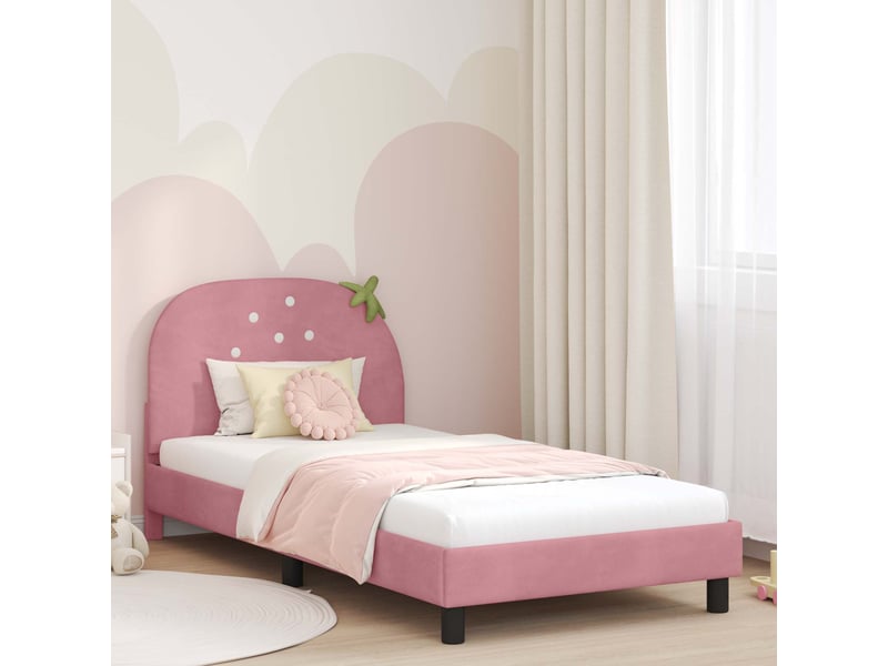  Cadre de lit pour enfants - lit jeune avec tête de lit rose 80 x 200 cm  - Conforama B