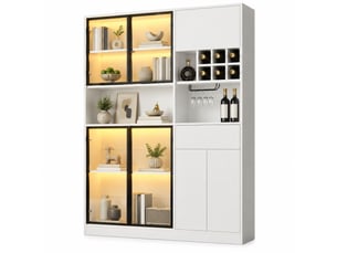 Vitrine coloris blanc 9 étagère(s) HAUSS SPOLE - 140 cmx200 cm