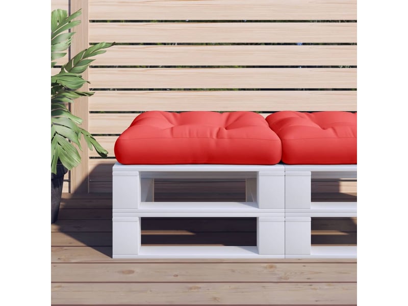  Coussin de palette, coussin de chaise, coussin de canapé rouge 58x58x10 cm tissu cf55440  - Conforama B