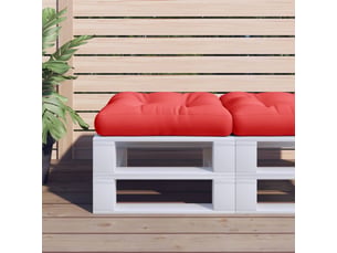 Coussin de palette, coussin de chaise, coussin de canapé rouge 58x58x10 cm tissu cf55440