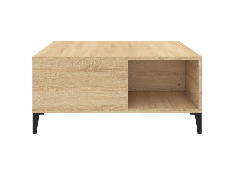  Table basse | table de salon chêne sonoma 80x80x36,5 cm bois d'ingénierie  - Conforama E