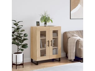 Buffet cuisine, meuble de rangement, commode chêne sonoma 69,5x34x90 cm bois d'ingénierie shl3011