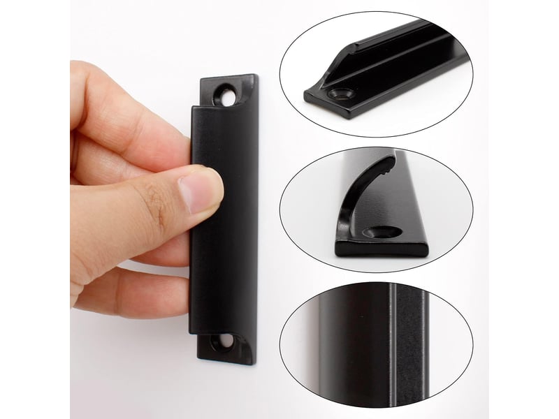  Lot de 4 poignée meuble, noir aluminium poignée de porte coulissante,90 mm noir  - Conforama D