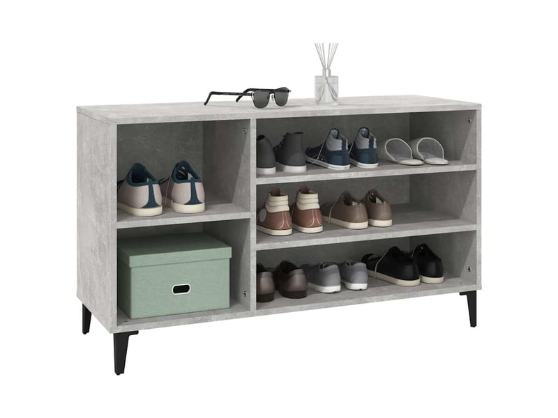  Meuble à chaussure, armoire à chaussures gris béton 102x36x60 cm bois d'ingénierie shl1794  - Conforama D