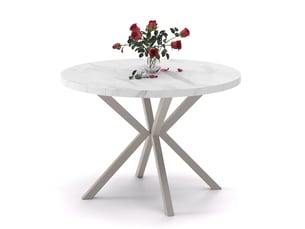 Table à manger extensible milton - 3-6 personnes - structure en acier - 100-176x76 cm - cachemire marbre bianco