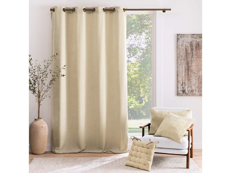  Rideau tamisant à œillets en velours chenille 140x260 cm  - Conforama E