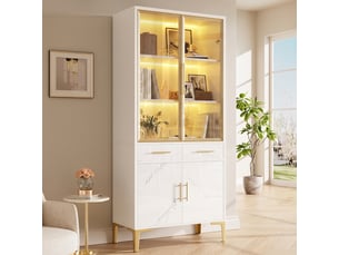 Vitrine coloris blanc 3 étagère(s)   - 75 cmx170 cm