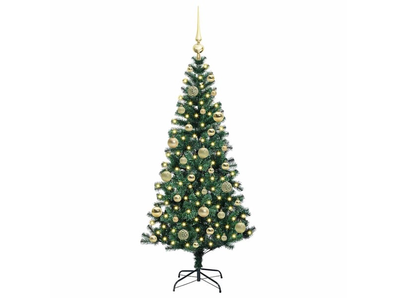 Sapin de noël artificiel, arbre de noël pré-éclairé vert 120 cm pvc et métal shl5334  - Conforama C