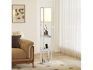 Lampadaire 26x26x159 cm avec prises usb mdf blanc