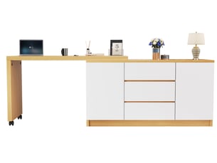 Bureau d'angle ELVMI 120 cm coloris blanc