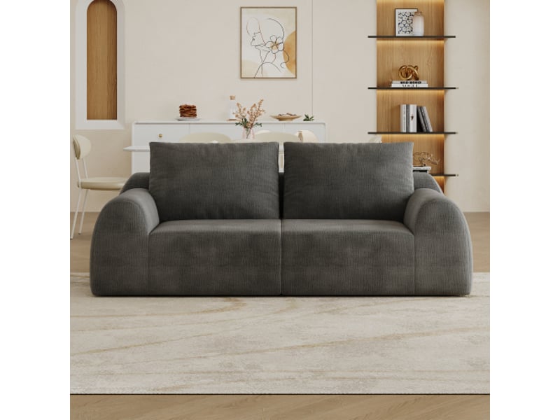  Canapé d'appoint 190 cm – mousse compressée, gris foncé – sans montage – salon, chambre, appartement  - Conforama D