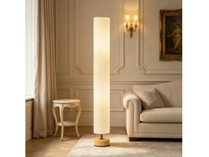 Lampadaire 15x15x120 cm avec interrupteur au pied bois métal gris
