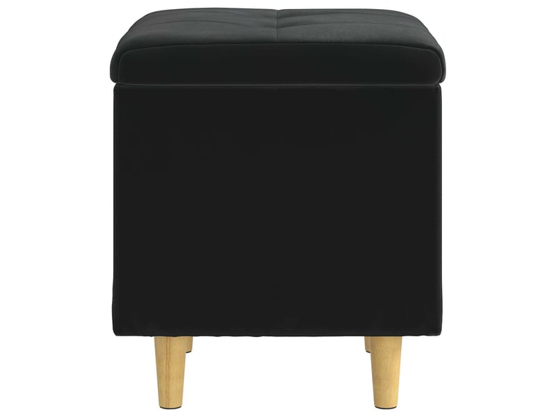  Ottoman, repose pied salon avec rangement noir 40x40x45 cm velours  - Conforama E