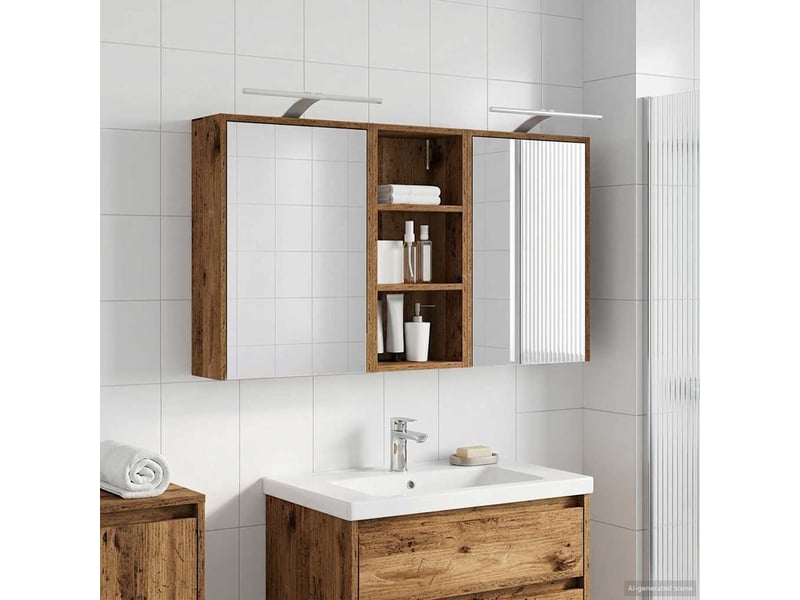  Ensemble de meubles de salle de bain 3 pcs 116x16x62.5 cm shl3932  - Conforama D