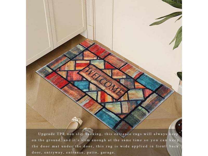  Paillasson d'intérieur 40x60cm, tapis d'entrée intérieur, tapis d'entrée absorbant antidérapant, durable et lavable, tapis d'entrée pour portes, coulo  - Conforama E