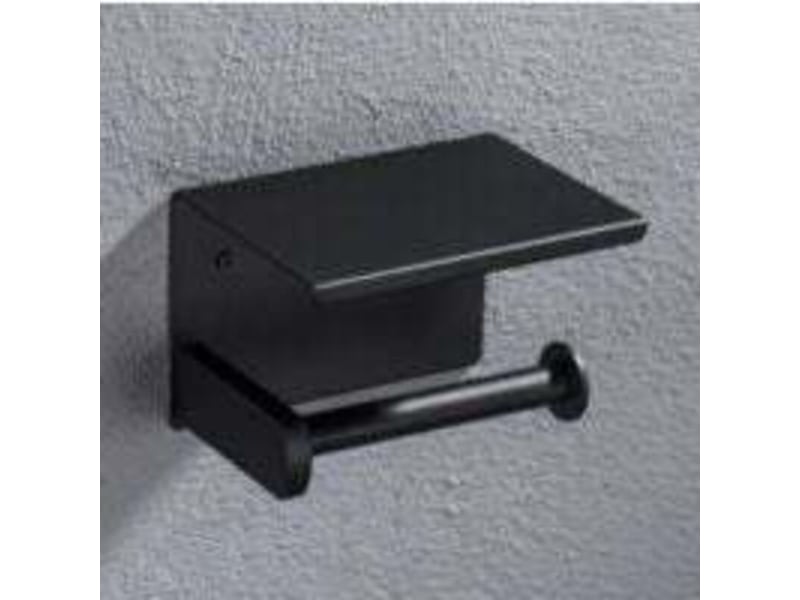  Porte-papier hygiénique, porte-papier hygiénique mural, avec support de rangement pour téléphone portable (noir)  - Conforama D