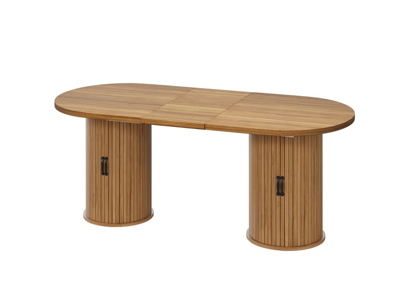  Table à manger extensible 150-190 cm, table de cuisine gain de place avec rangement caché, multifonction - marron foncé  - Conforama A