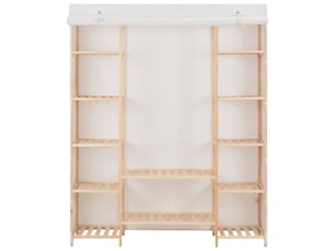 Garde-robe chambre, armoire de rangement blanc 135x40x170 cm tissu