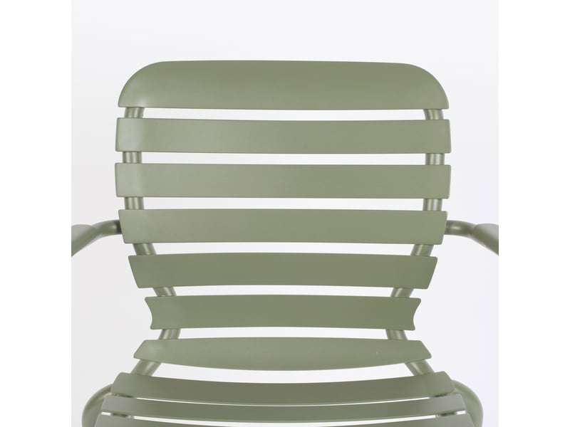  Lot de 2 chaises de jardin avec accoudoirs en aluminium vert - vondel  - Conforama D