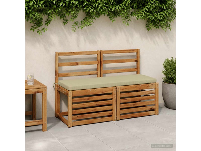 Lot de 2 coussins de banc, coussins d'assise soest 100 % polyester vert clair cf57559 - Conforama B