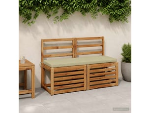Lot de 2 coussins de banc, coussins d'assise soest 100 % polyester vert clair cf57559