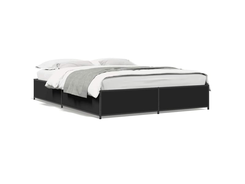  Lit double- lit adulte -  cadre de lit sans matelas noir 135x190 cm  - Conforama A