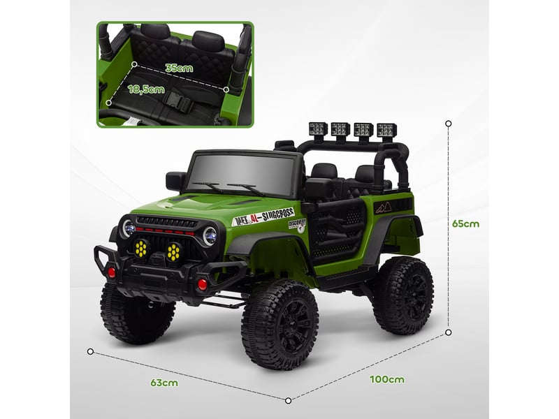  Buggy 4x4 voiture électrique enfant utv avec télécommande 2.4ghz 2 moteurs 12 v vert  - Conforama E