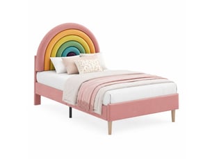 Lit simple 90x200 cm HAVRYA coloris rose