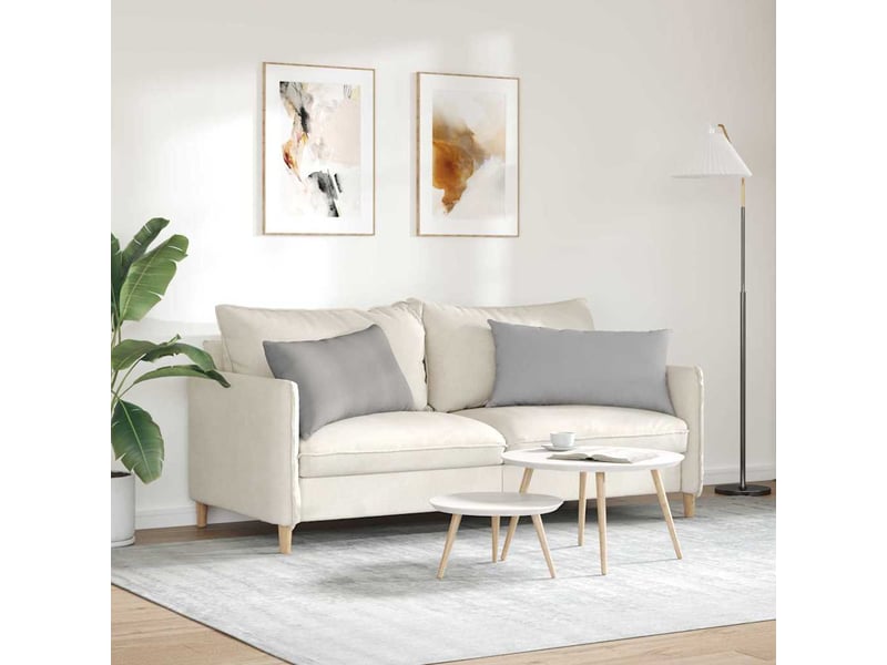  Lot de 2 coussins de canapé, coussins décoratifs tissu gris nuage 80 x 40 cm cf58884  - Conforama D