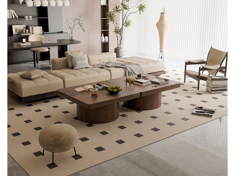  Table basse carrée 78 x 78 cm en bois massif et mdf  - Conforama R