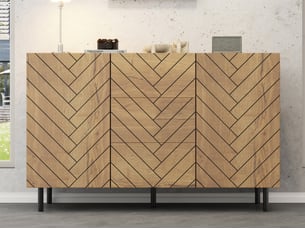 Buffet 2 porte(s) 3 tiroir(s) BGSRYAO - 120 cm coloris marron