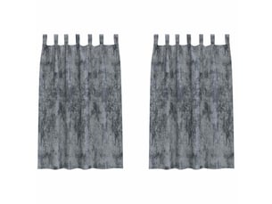 Lot de 2 rideaux en velours, rideaux de fenêtre gris argenté 175 x 140 cm velours cf44215