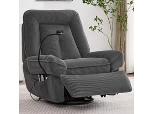 Fauteuil relax électrique <strong></strong> Velours côtelé gris