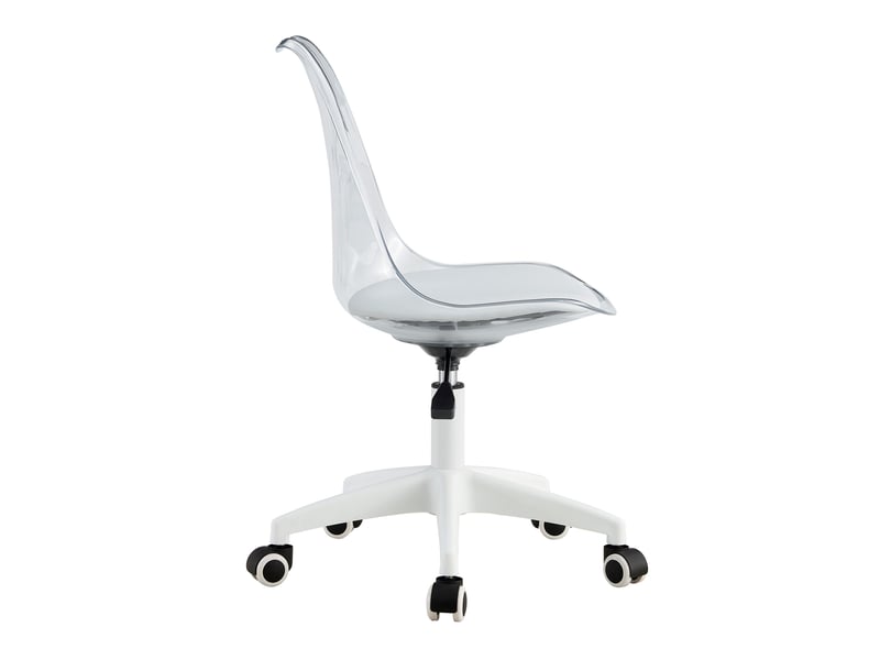 Chaise de bureau réglable à roulettes dossier transparent evryae - Conforama A