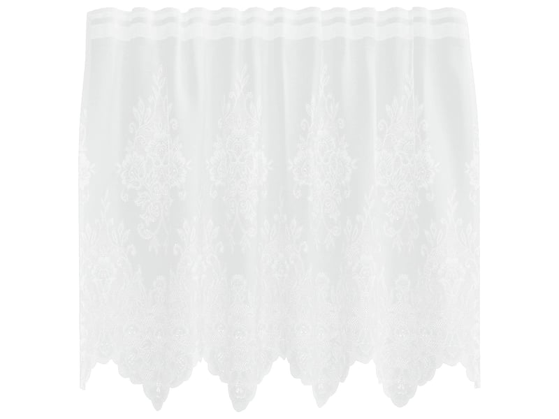 Rideau en dentelle, rideau ajouré, voilage blanc 80 x 150 cm polyester cf43818  - Conforama A