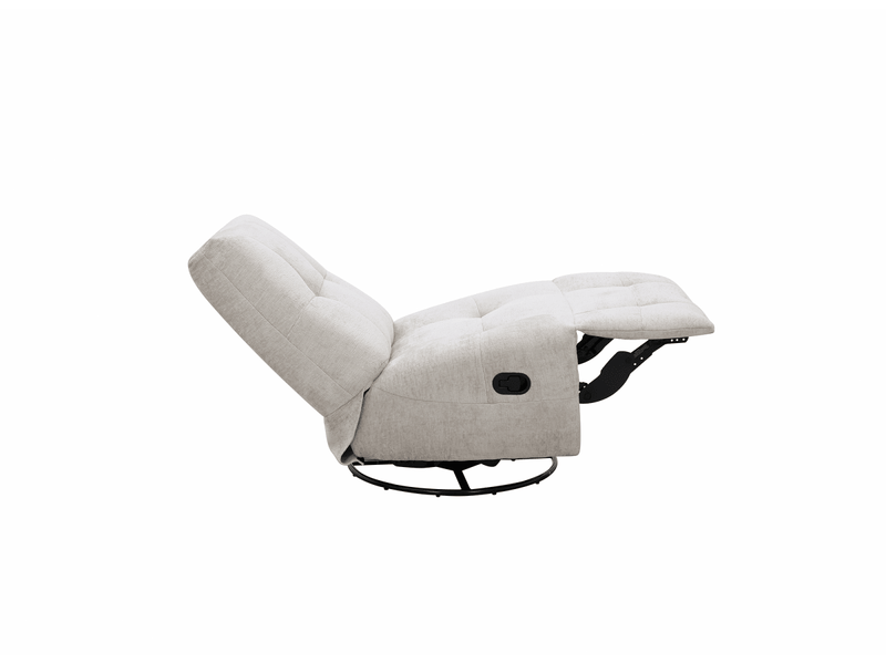  Fauteuil relax pivotant en velours chiné beige lison LISON - Conforama C
