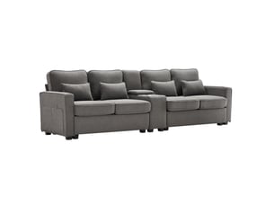 Canapé droit fixe <strong>MODENVIE</strong> <strong></strong> 4 places Polyester gris