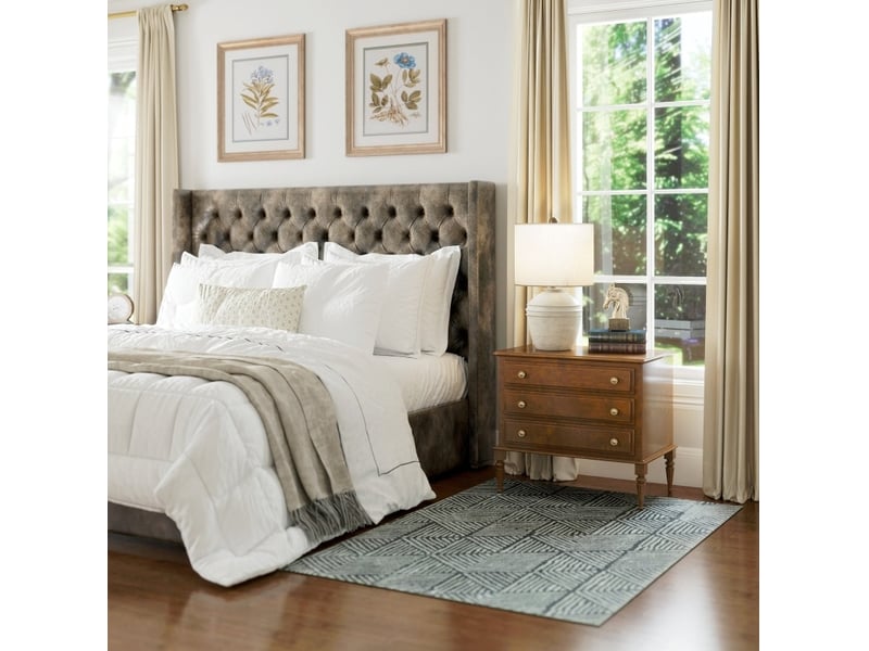 Tapis de salon lavable à motifs géométriques tufté à la machine en polypropylène gris foncé 170 × 120 cm - Conforama B