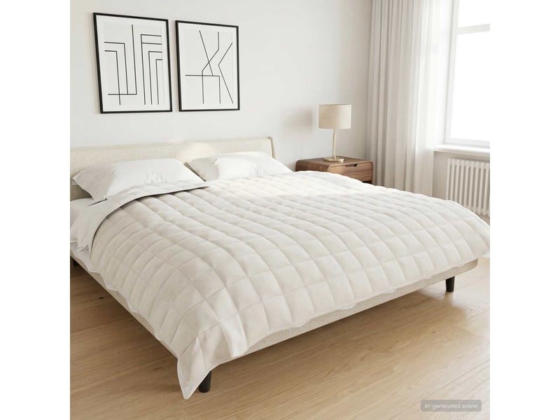  Couverture lestée, couverture pondérée blanc 220x240 cm 11 kg 100% coton 205t shl90606  - Conforama B